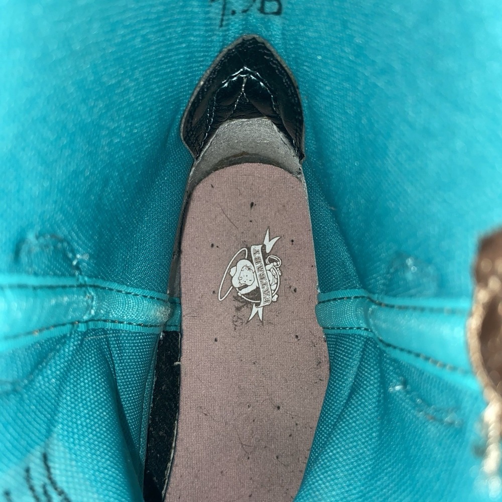 Ariat Women Leather Fatbaby Heritage Cowboy Boot Brown& Teal Cowgirl Westrn 7.5B - Picture 11 of 12
